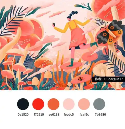 小清新插画配色 (cr.duoergun17)