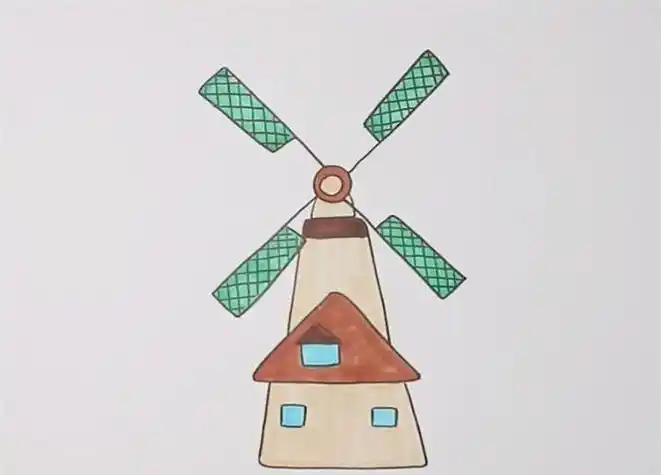 荷兰风车简笔画