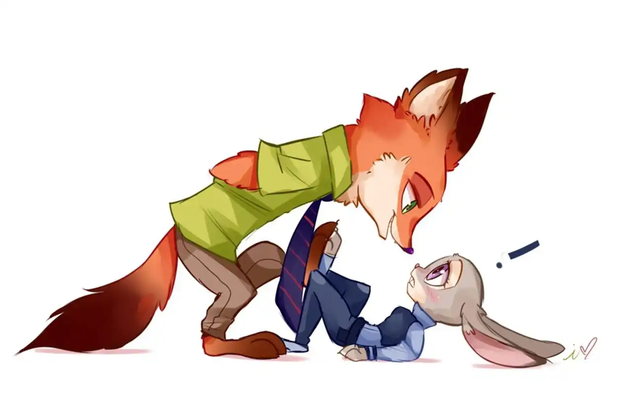 《疯狂动物城》尼克和朱迪唯美手绘图片桌面壁纸