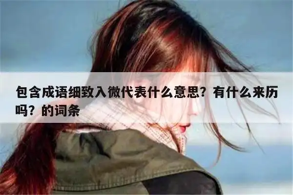 包含成语细致入微代表什么意思?有什么来历吗? – 168组词拼音网