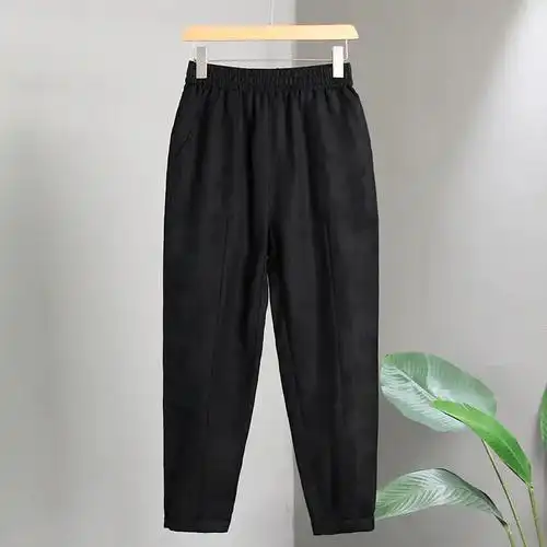 这款黑色苎麻裤子真的太好穿了!