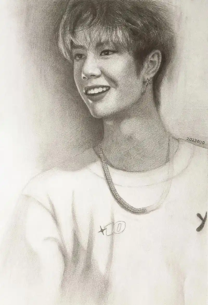 王一博素描画像.#图文伙伴计划 #美术生 #手绘 #想画就画 - 抖音