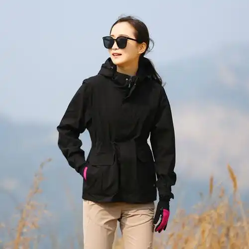 户外新款女式单层冲锋旅行休闲防风外套徒步冲锋衣