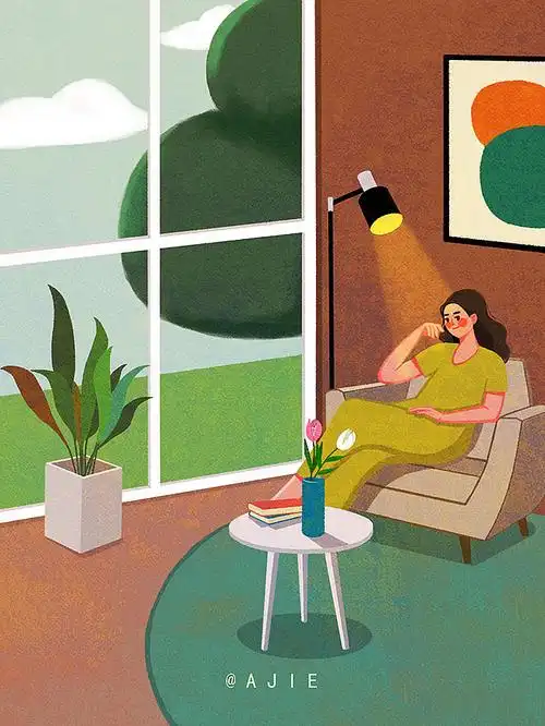 惬意|插画|艺术插画|ajie颜子 - 原创作品 - 站酷 (zcool)