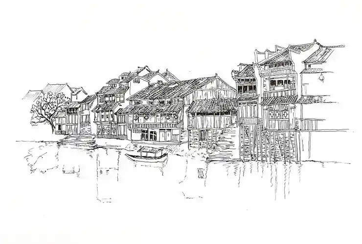 凤凰古镇速写小稿