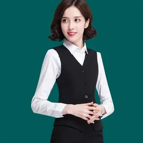 职业装马夹套装女气质春秋白领制服职业马甲套裙女士工作服面试装