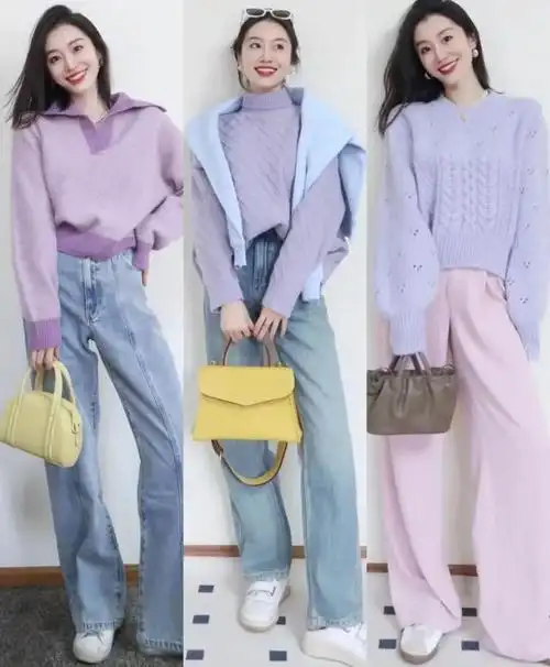 春天搭配的衣服色彩也是多种多样,不同色彩的搭配也给人不同的感受,有
