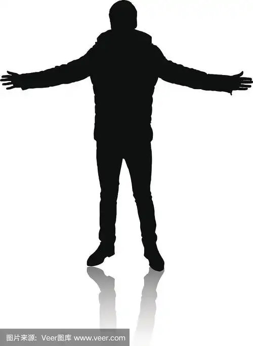 一个弯着腰走路的人的剪影.