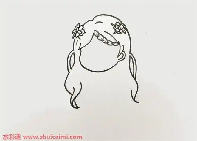 亲子简笔画画公主漂亮小头发