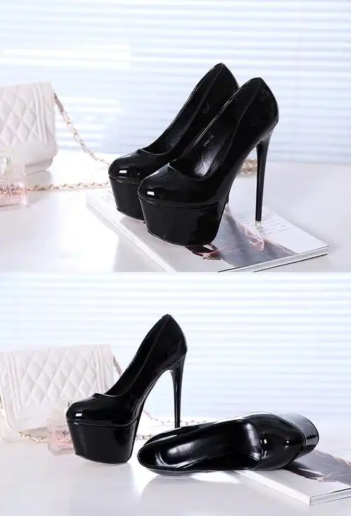 欧美2020春秋新款恨天高单鞋裸色超高跟防水台浅口舞台夜店高跟鞋