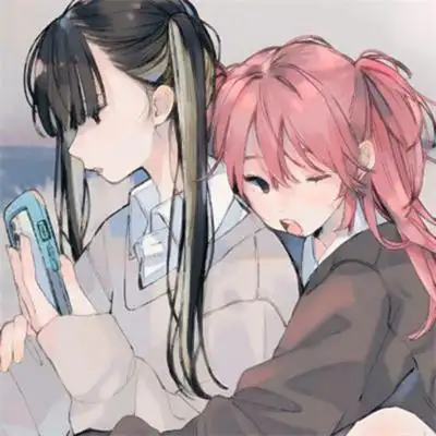 二人日系动漫可爱好看的闺蜜头像 ins风日系稀有的姐妹头像图片_女生