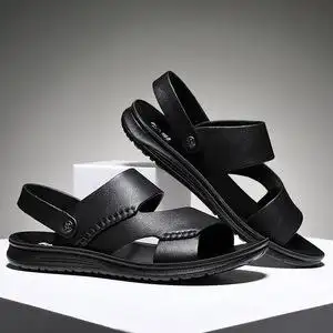 001人付款淘宝透气真皮凉鞋男夏季凉拖男士镂空皮凉鞋男式牛皮男鞋