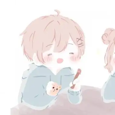 呆萌小可爱情头一对 高清超可爱的一对动漫情侣头像图片