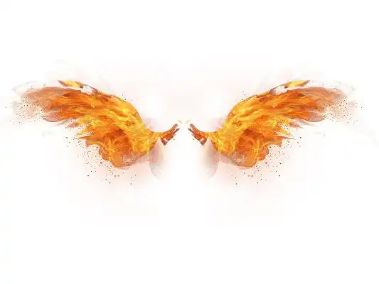 翅膀元素天使翅膀火焰翅膀燃烧火焰png素材