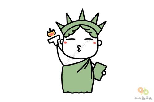 Q版美国自由女神 手账素材简笔画