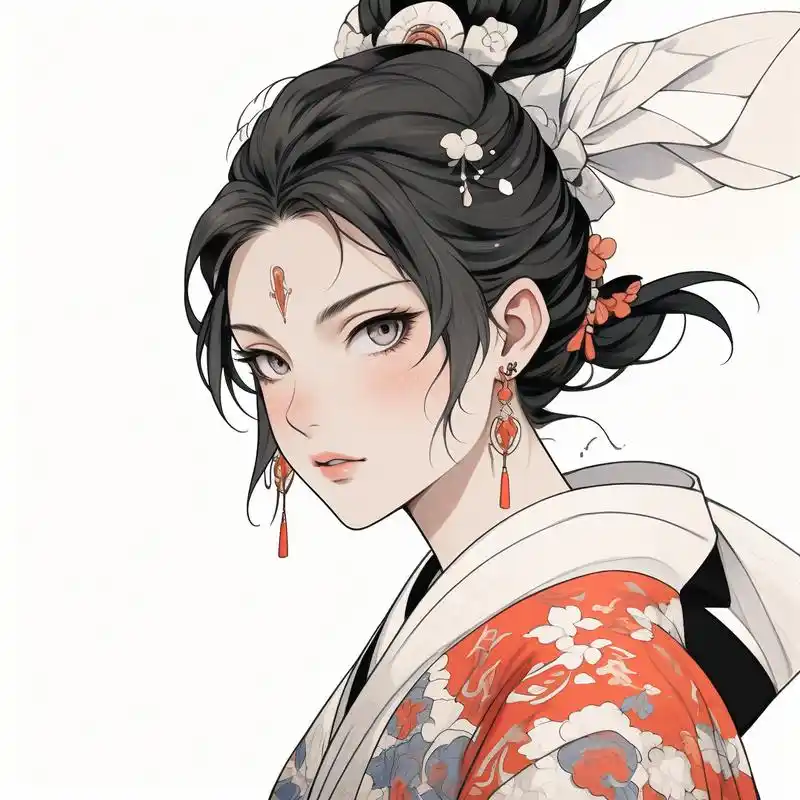 浮世绘风格头像90日系复古韵味