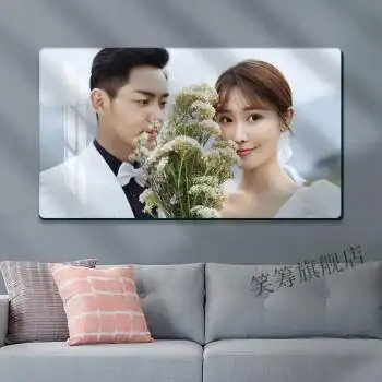 结婚照相框婚纱照相框结婚证相框洗照片做成水晶婚纱照相框照片放大挂