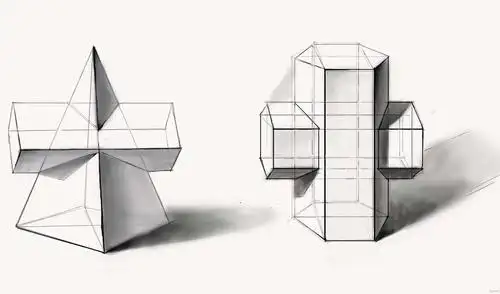 组合几何体—素描速写美术绘画入门练习 举报