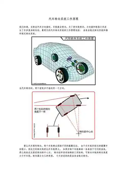 汽车转向系统工作原理