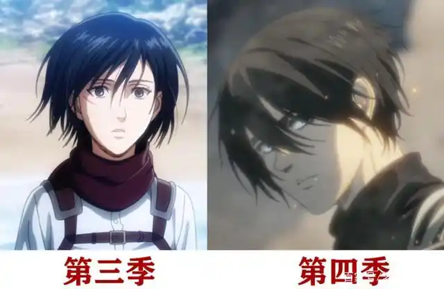 进击的巨人:三四季人物对比,艾伦,三笠,萨沙变化很大!