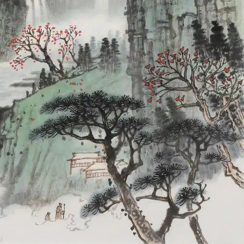 廖崧越 四尺三开《云梦家山》 广西桂林美协会员 - 写意山水画 - 99