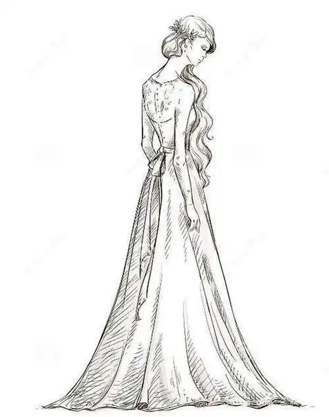 女孩侧面简笔画全身6