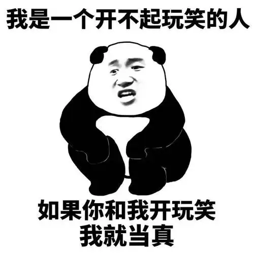 熊猫头 搞笑 雷人 斗图 我是一个开不起玩笑的人,如果你和我开玩笑,我