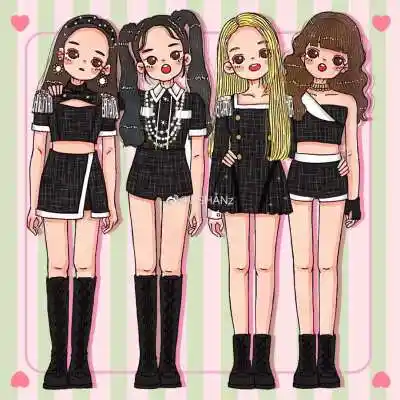 blackpink 饭绘 卡通 壁纸 头像 cr.