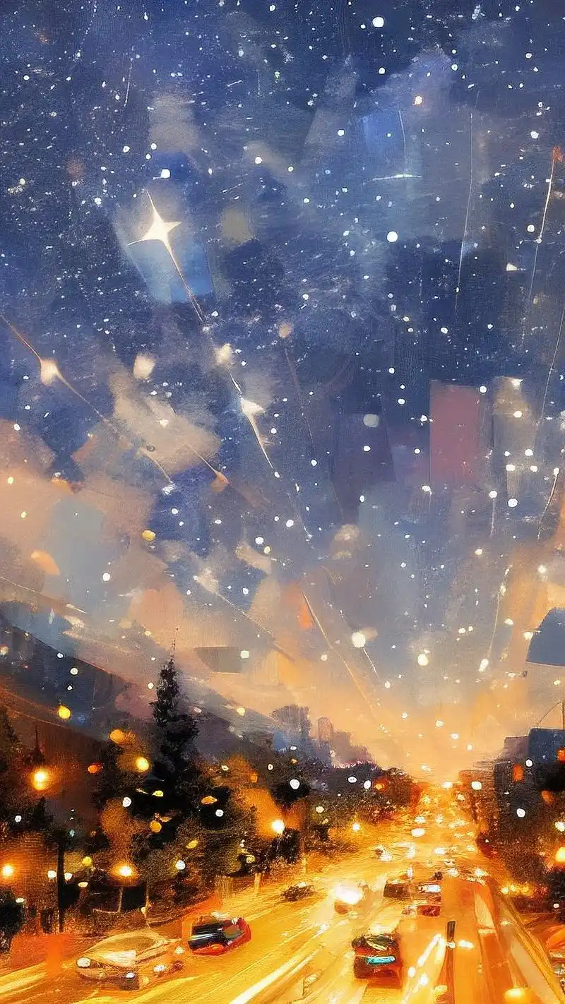 2021最新壁纸,星空下的城市夜景9178