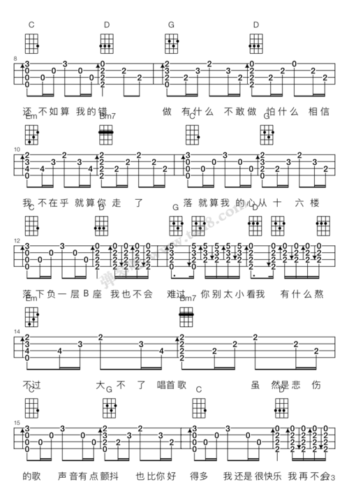 吉他谱 - 我很快乐