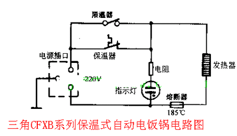 三角牌电饭锅煲电路图