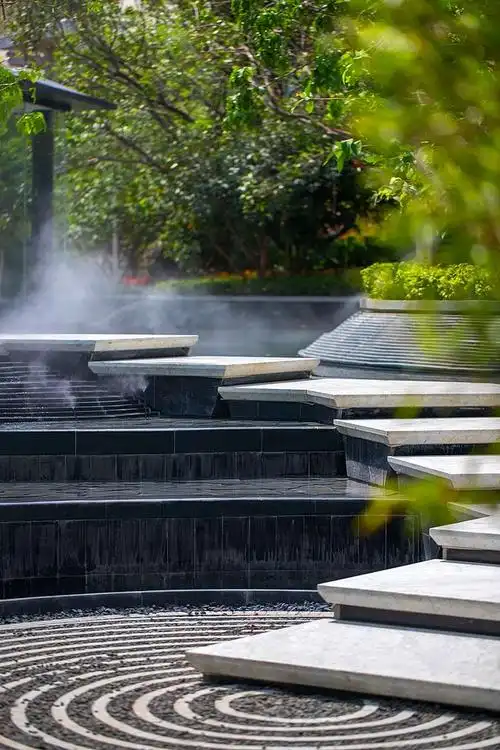 展示区 现代禅意 水上汀步 流线 跌水 植物种植 景观设计(sed新西林