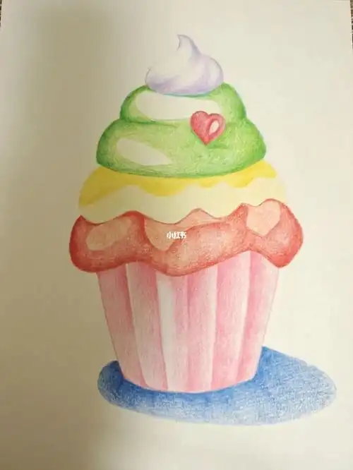 彩铅画杯子蛋糕