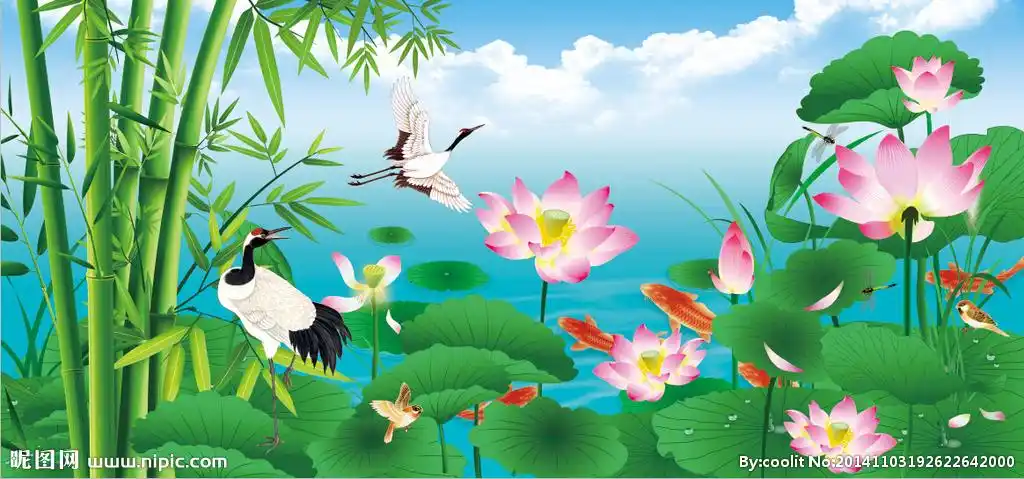 psd(cs5)颜色:cmyk100元(cny)×关 键 词:工笔竹子 荷花 工笔荷花