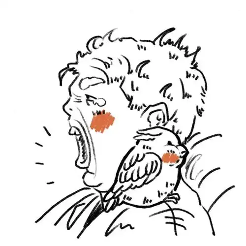 打哈欠_治愈系_我是原创插画师_潮流_潮流艺术_潮流插画