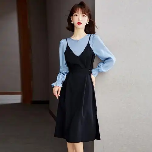 春款雪纺吊带连衣裙子女装春秋2022年新款小个子时尚气质小众设计