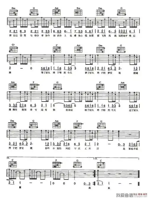 《今天》吉他谱_c调简单版_刘德华插图1