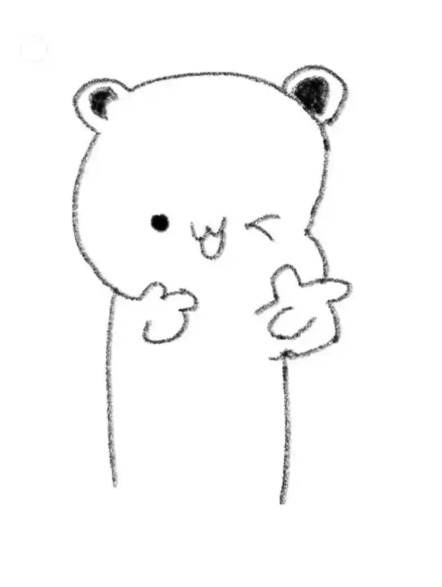 简笔画 #我好中意你 #呆萌可爱熊熊脸 #废话藏在照片里  - 抖音