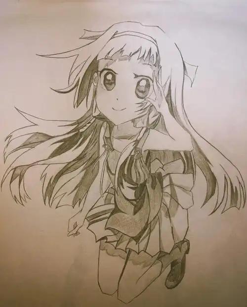 素描漫画人物甜美少女临摹打卡8