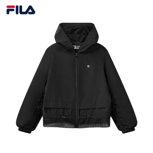 运动外套fila斐乐官方女士2021春季新款连帽运动茄克