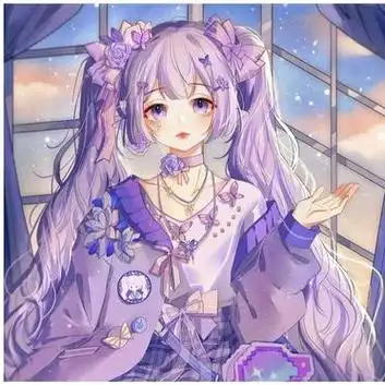 紫色系少女心头像,二次元少女