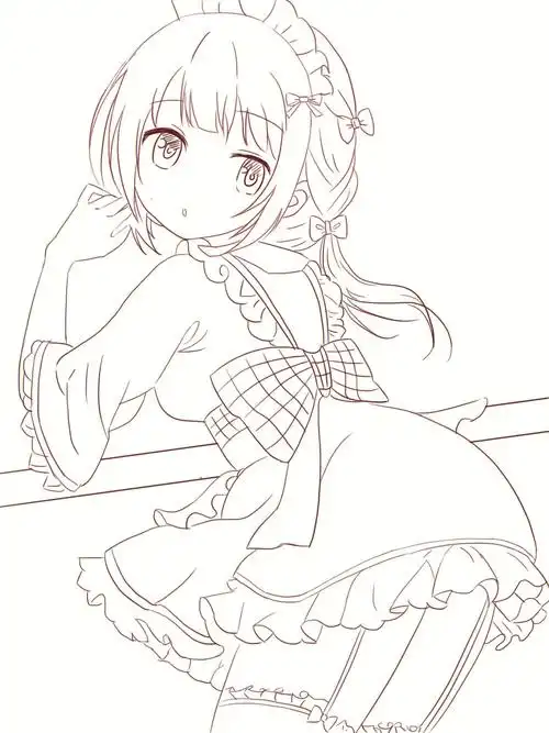 二次元板绘线稿练习每天进步一点点