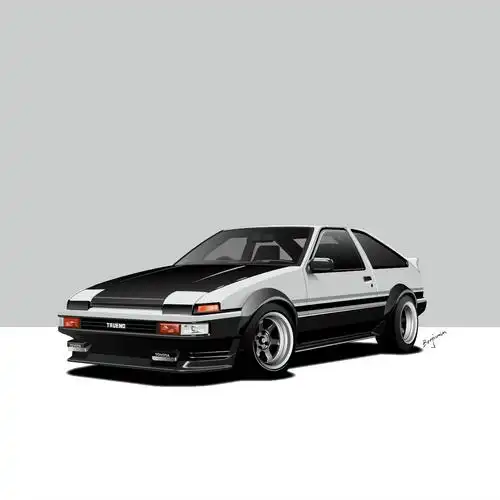 头文字d toyota丰田 ae86插画图片壁纸