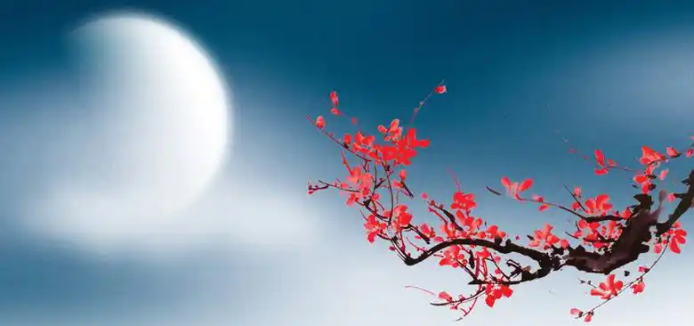 淘宝月色古风简约简单小清新夜色夜晚背景