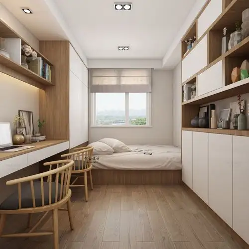 110平三居室现代温馨风格小卧室阳台吊顶装修效果图