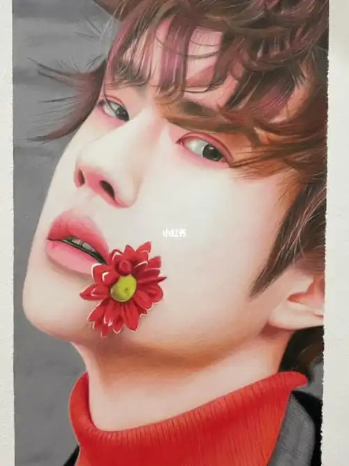 今日份帅哥_帅哥_王一博_彩铅_兴趣爱好_绘画