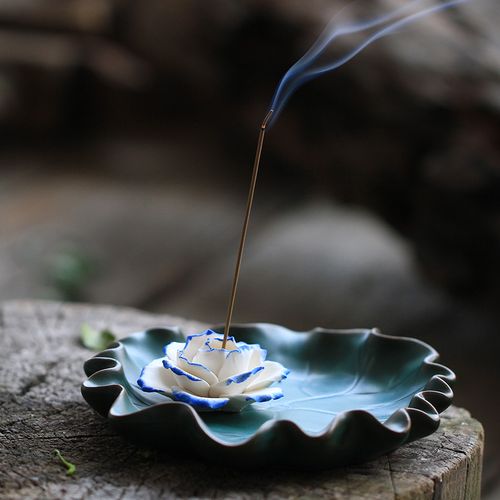 香炉青沉线香插香家用莲花香莲花创意手工香薰香薰炉