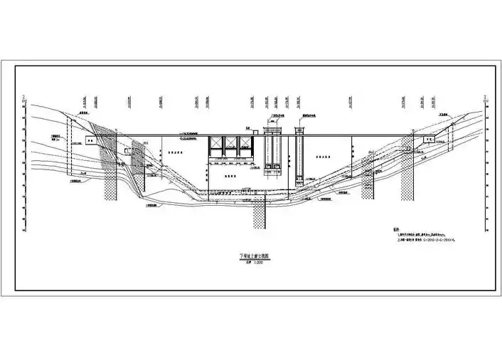 某水库坝后电站横剖面图设计