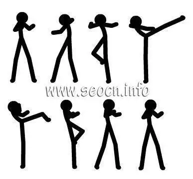 求一张简笔画火柴人的各种动作的图!微信