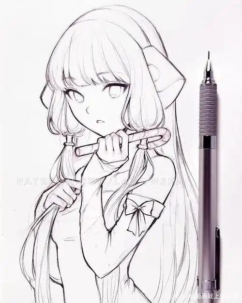 「绘画素材」ins超人气大佬线稿,教你画出细腻二次元动漫少女